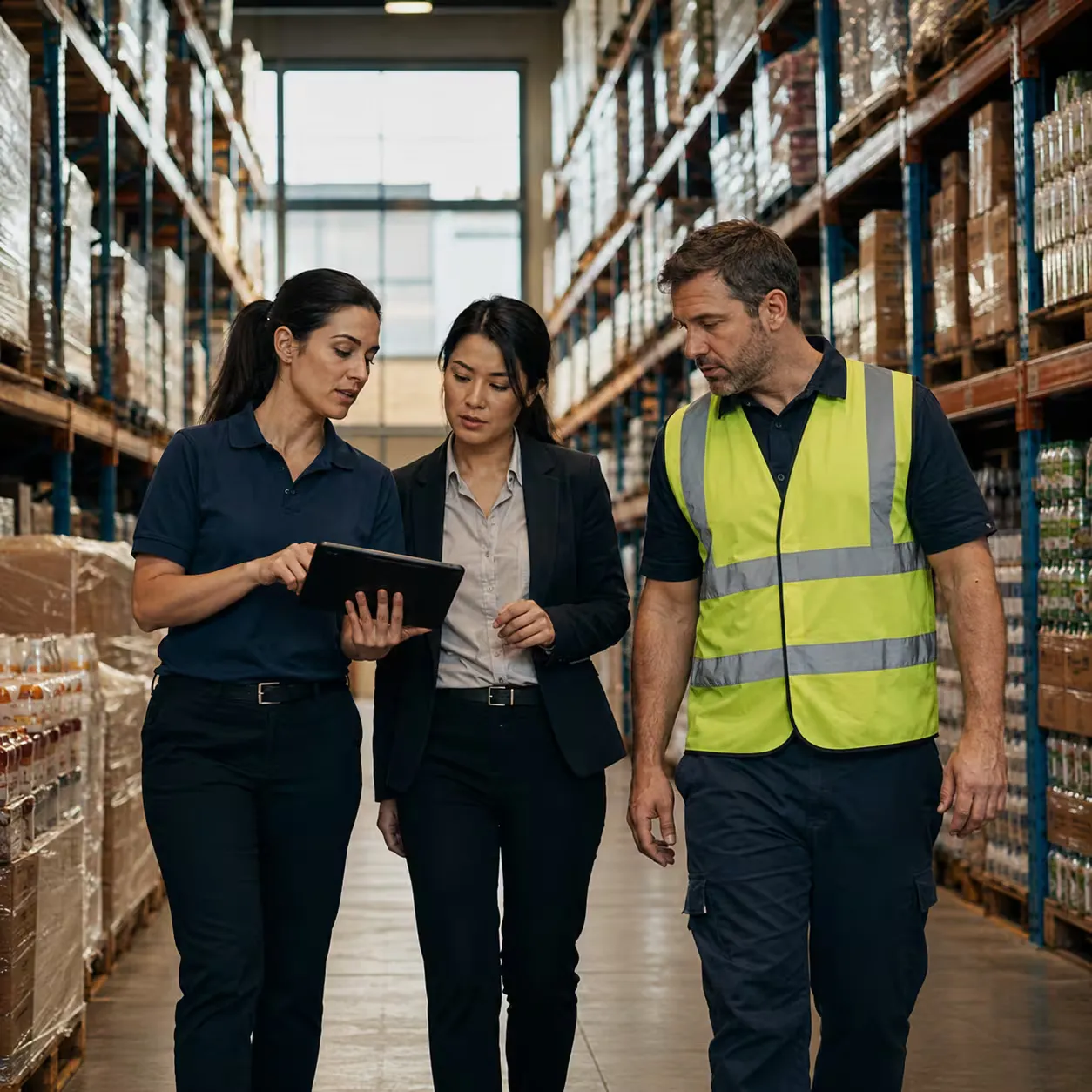 Supply chain team planning FEFO to avoid expiries and waste. Supply chain team planning FEFO to avoid expiries and waste.